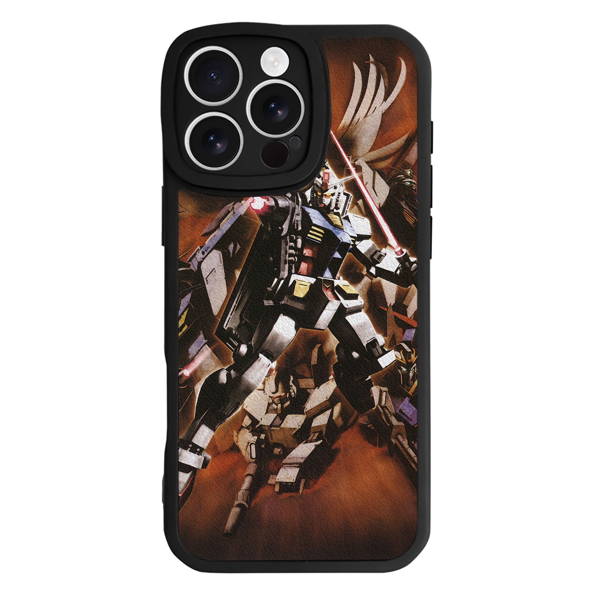 （画像用） 機動戦士ガンダム Mobile Suit Gundam 【iPhone 16シリーズ対応】シリコンスマホケース（レザー調） 材質：シリコン